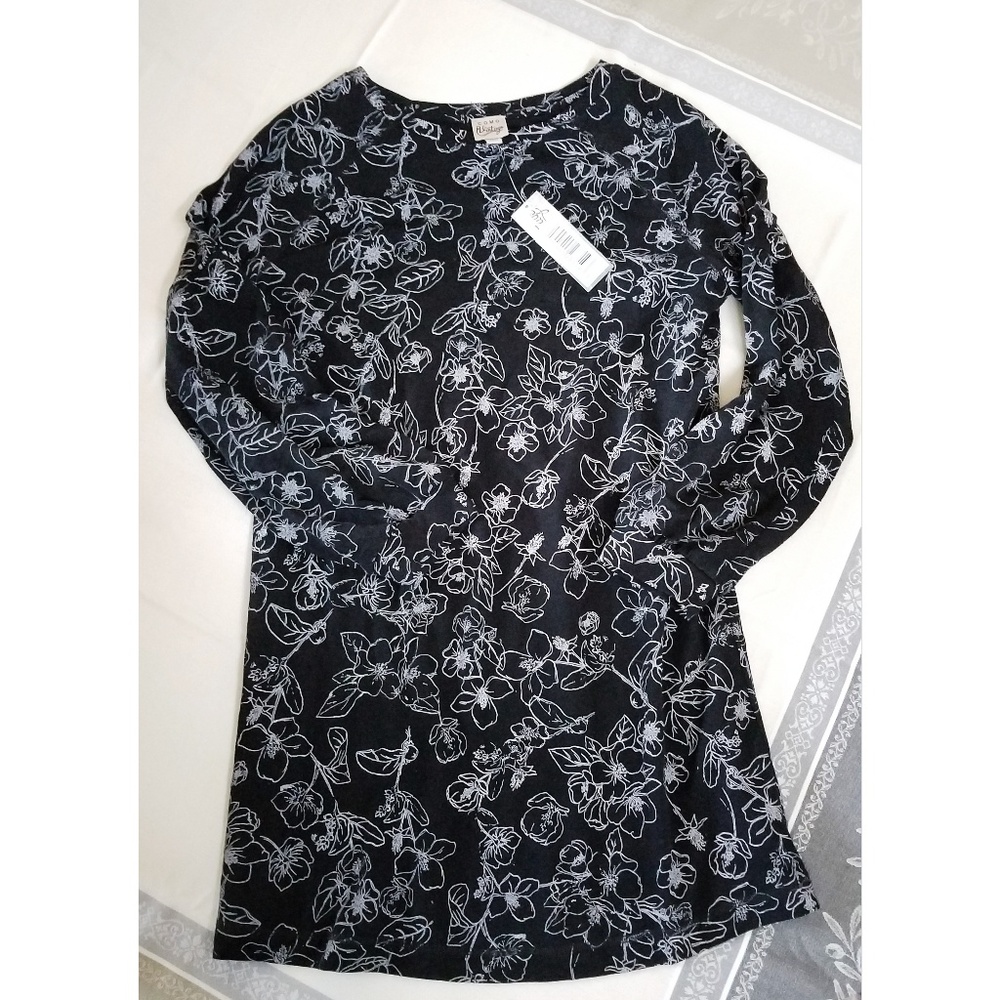 Como Vintage Black/White Floral Dress